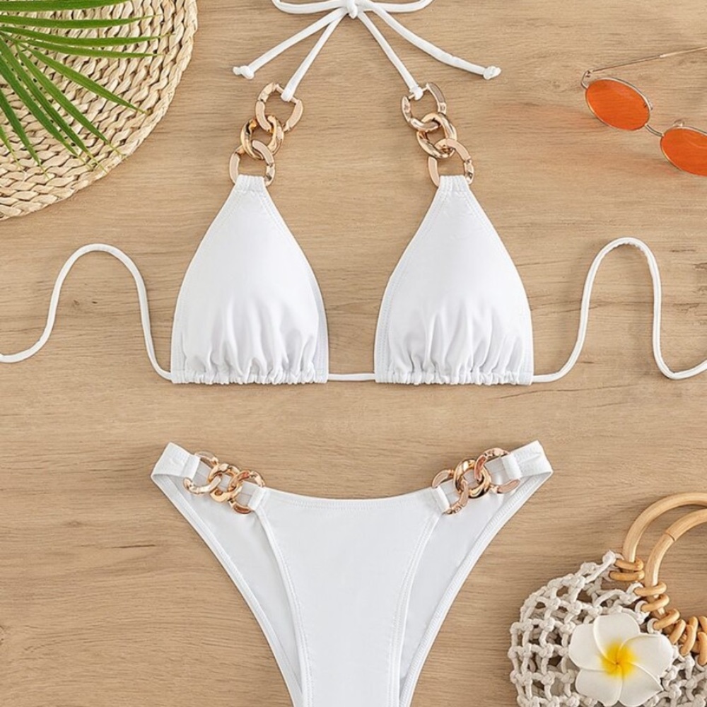 Swim Sxy Chain Linked Halter Triangle Bikini Swim… - image 3
